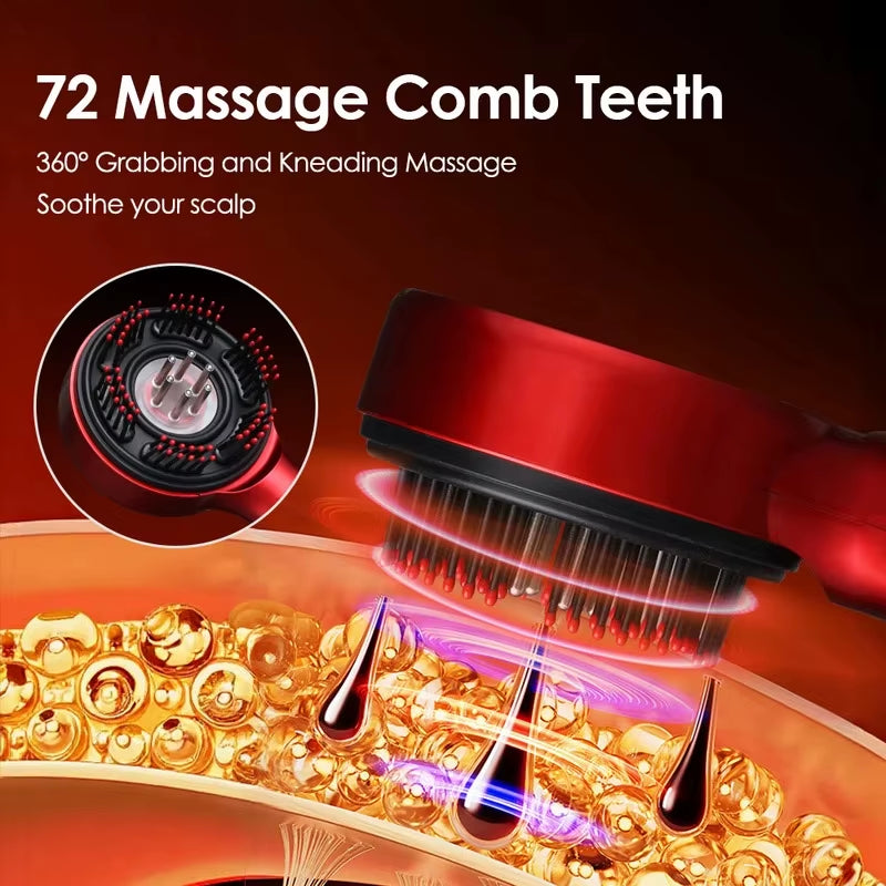 Electric Scalp Massage Comb Scalp Oil Applicator Hair Care Red Light Head Massager for Hairline Growth Anti-Hair Loss Hairbrush