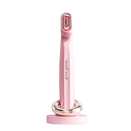 360° Rotating EMS Microcurrent Facial Wand with Red Light Therapy for Skin Tightening and Anti-Wrinkle Care for Face, Eyes, and Neck